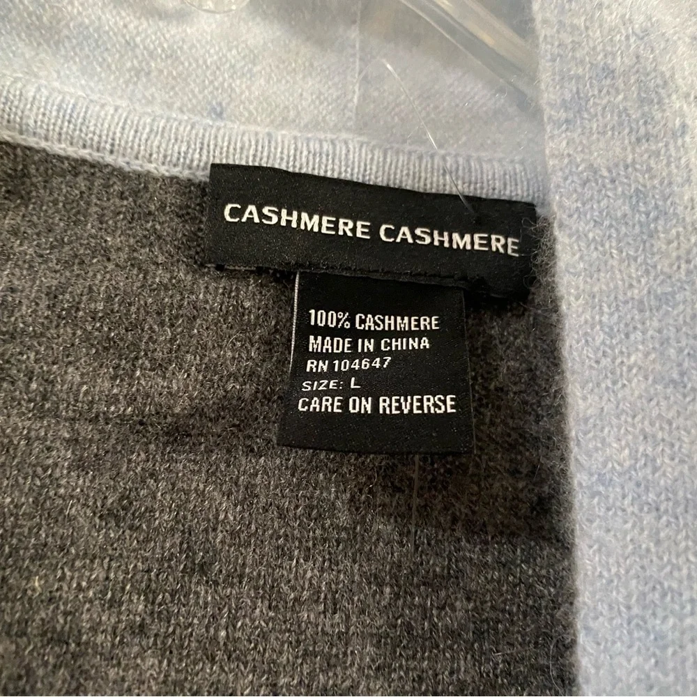 Cashmere Cashmere Stitch‎ Fix Blue & Gray Open Front Cardigan Size Large